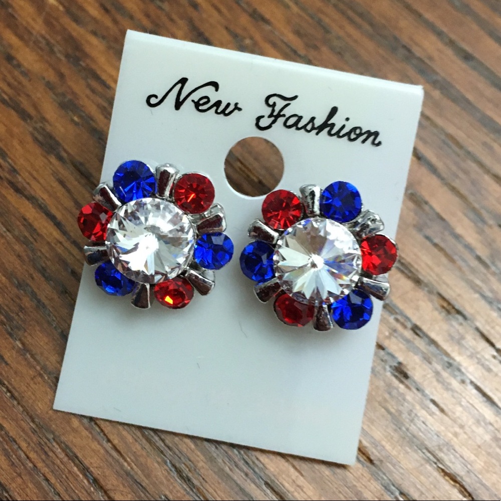 🔴 Red White & Blue Earrings